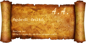 Agárdi Anikó névjegykártya